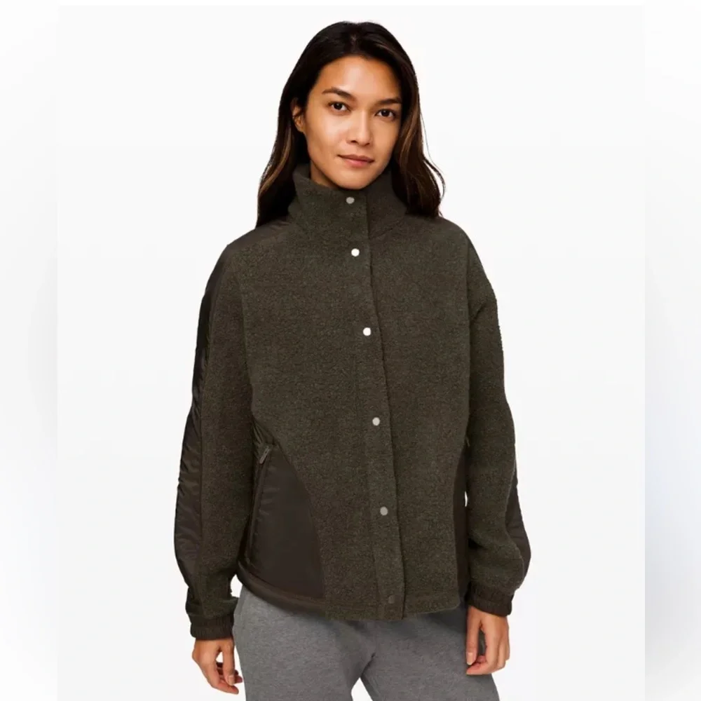 Lululemon Go Cozy wool blend tech jacket Size 6 forest green - Picture 1 of 9